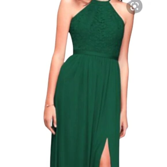 David's Bridal Dresses & Skirts - JUNIPER GREEN LACEY HAULTER TOP BRIDAL OR PROM DRESS
